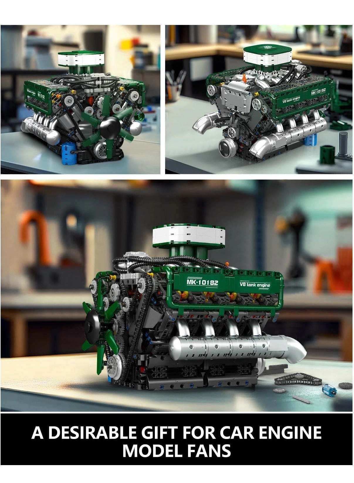 10182 V8 Tank Engine Engineering - 14 years+ 2250 pieces