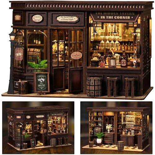 ISSEVE Corner Tavern - Book Nook Kit 327 pieces 3D Wooden Puzzle