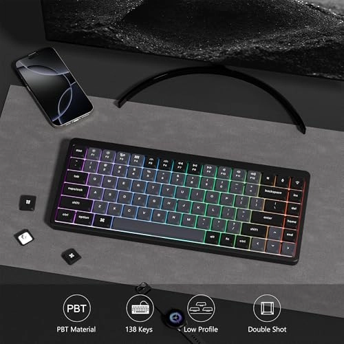 Low Profile keycaps - Double Shot PBT 60/75/100 Percent