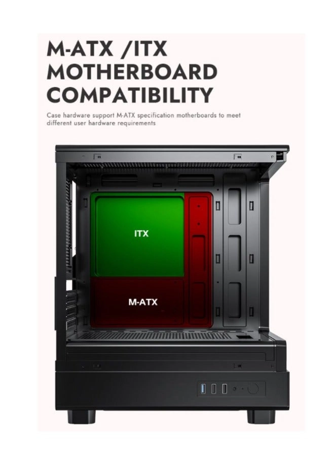 DB330M - Tempered Glass M-ATX/ITX 3x120mm ARGB