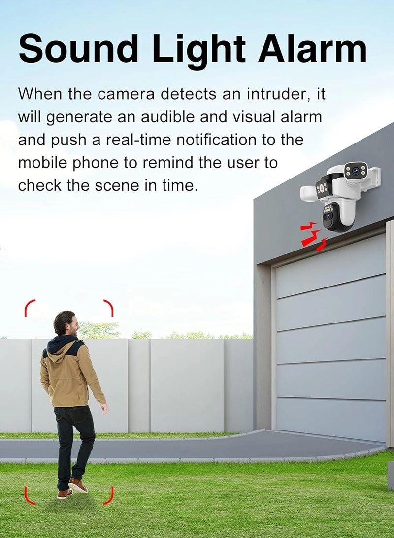 Triple Lens SIM PTZ Security Camera 2K
