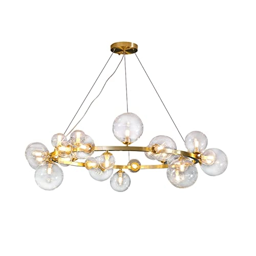 Full Copper Glass Chandelier - 7 Heads 90*27*30cm