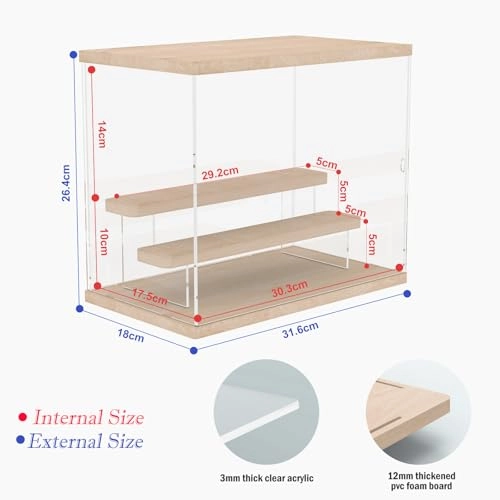 Acrylic LED Display Case - Wood