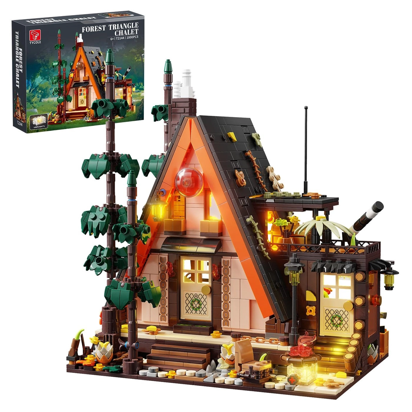 Wood Cabin Building Blocks - 1800 pcs