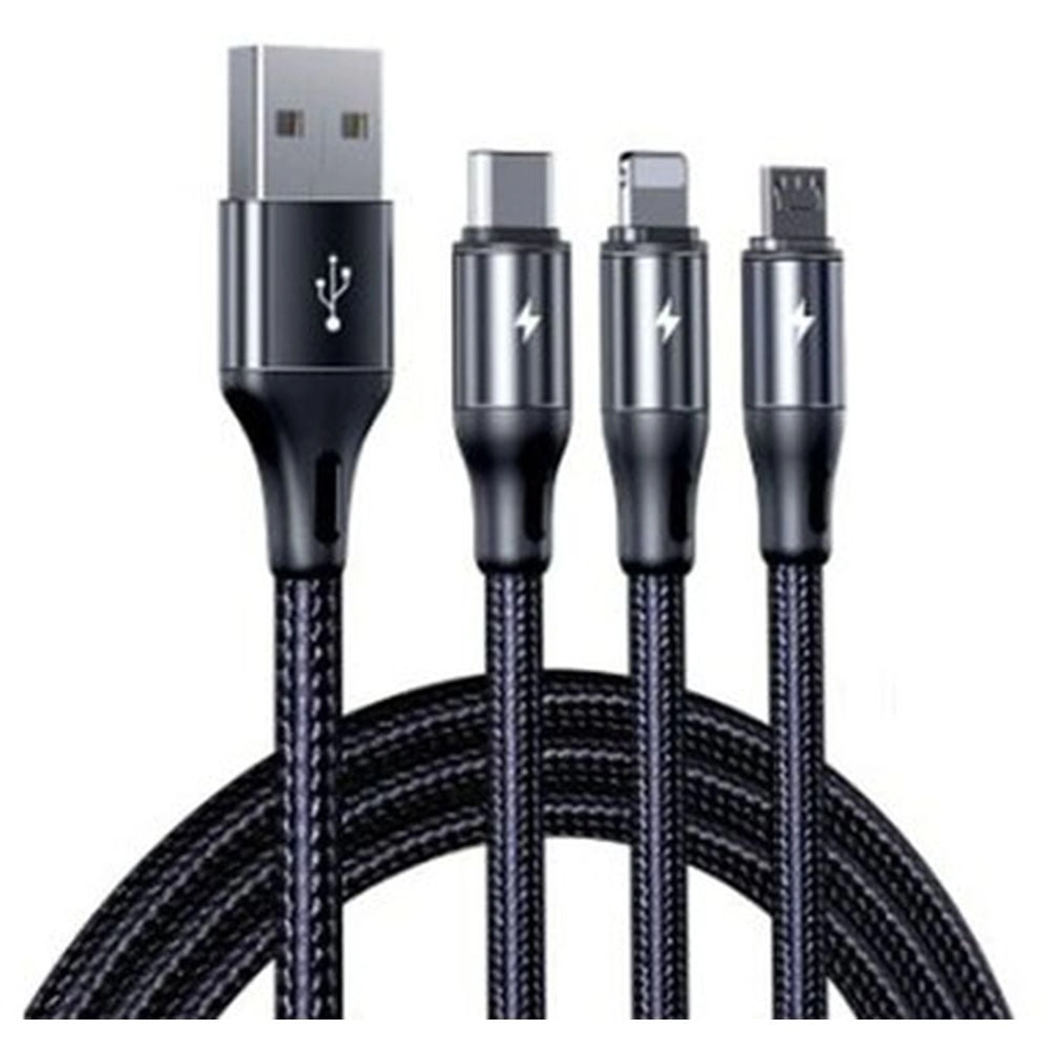 3 in 1 USB Cable USB-A to USB-C 1.2m