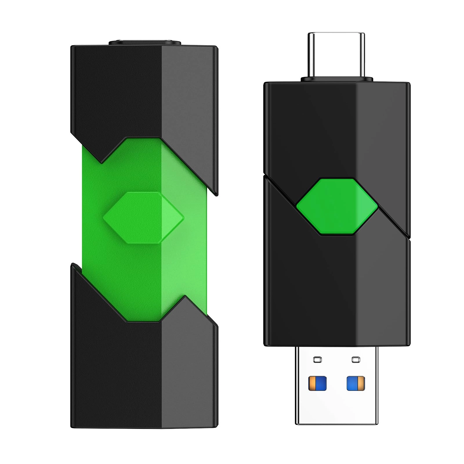 K&ZZ USB Flash Drive - USB 3.0 Type C + USB A 128GB Pack