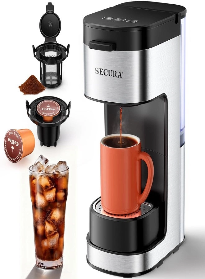 Secura Single Serve 2-In-1 - K Cup & Ground 3 Brew Modes