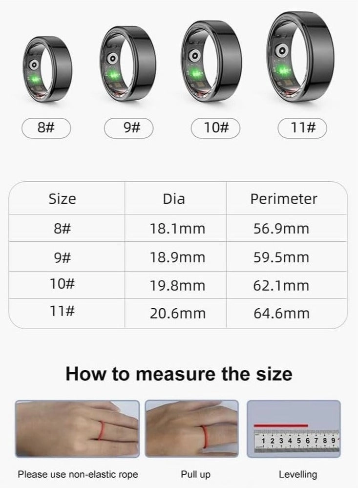 Smart Ring - Heart Rate Waterproof Black #11