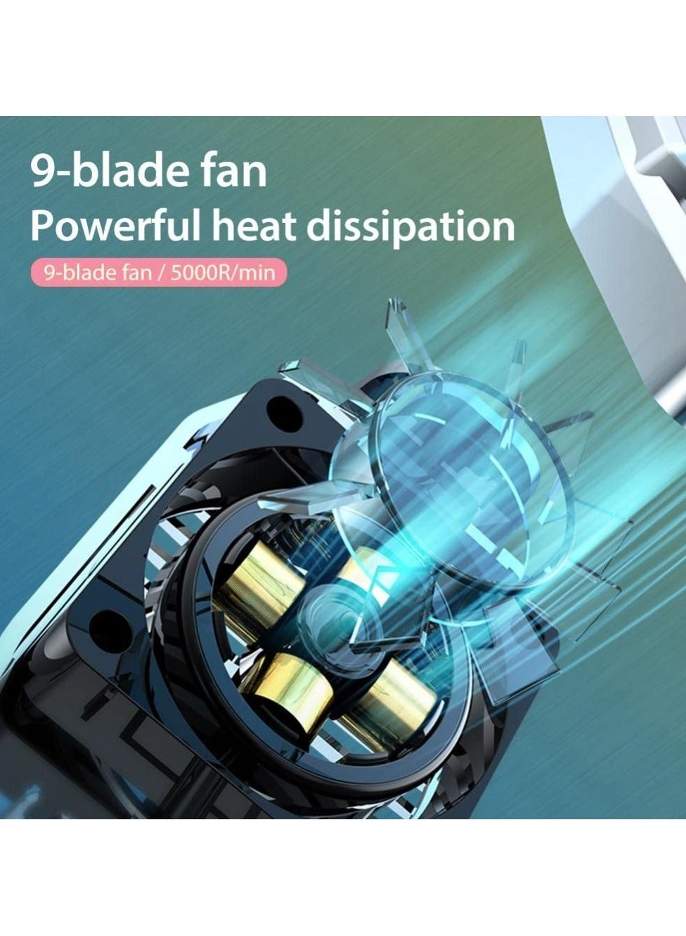 Universal Mini Mobile Phone Cooling Fan - 9-Blade USB Powered