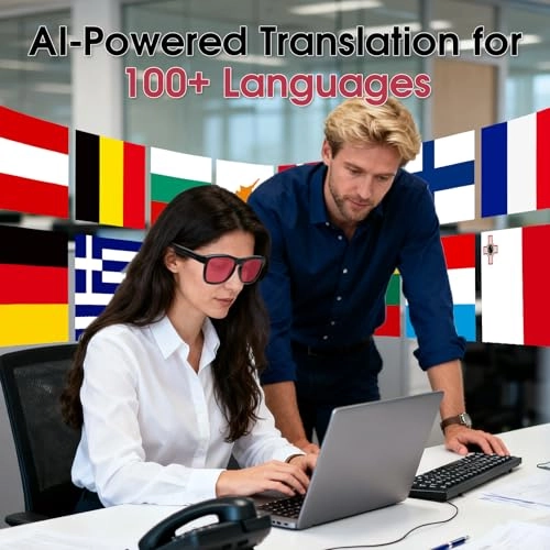 QT-35 - Bluetooth 5.4 140 Languages Black Frame Grey Lens