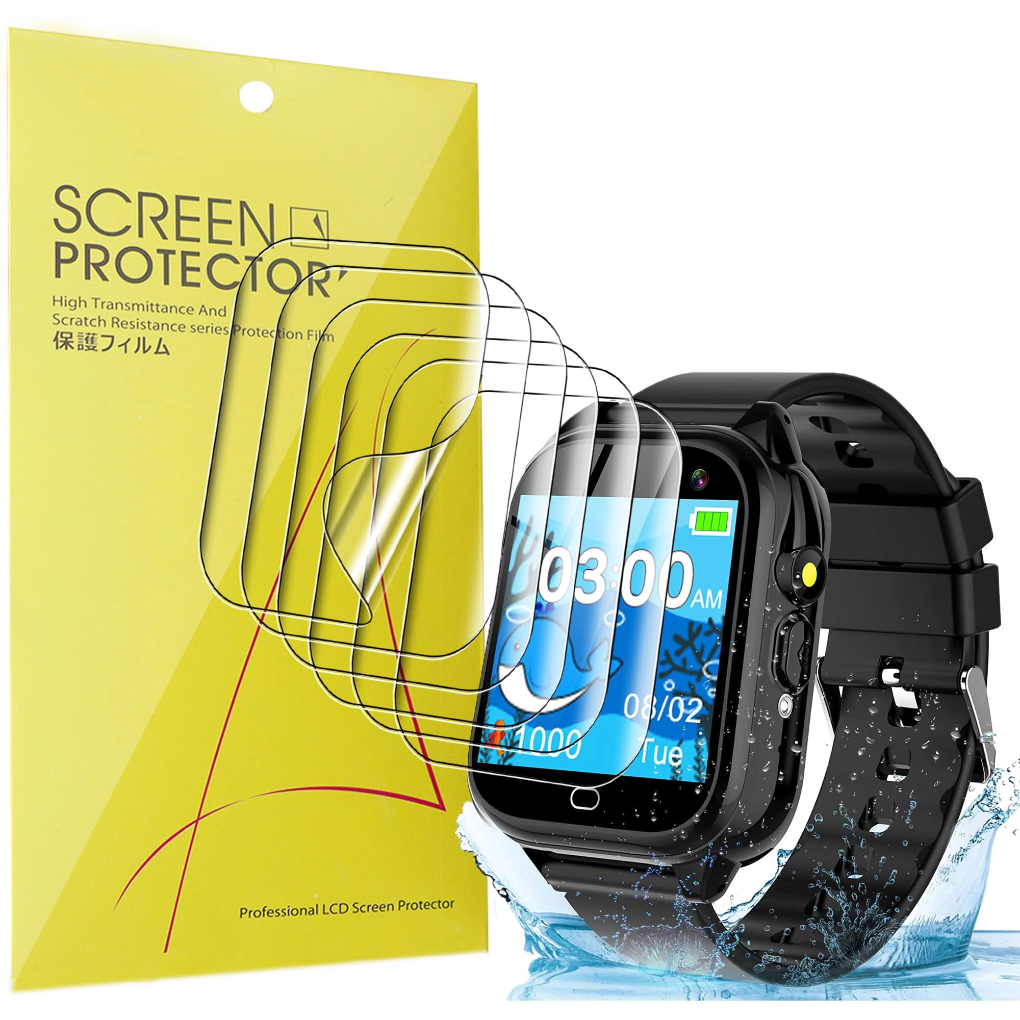 Lamshaw Screen Protector for Phyulls Kids D05 1.54 Inches - Thermoplastic Polyurethane Scratch Resistant 6-Pack