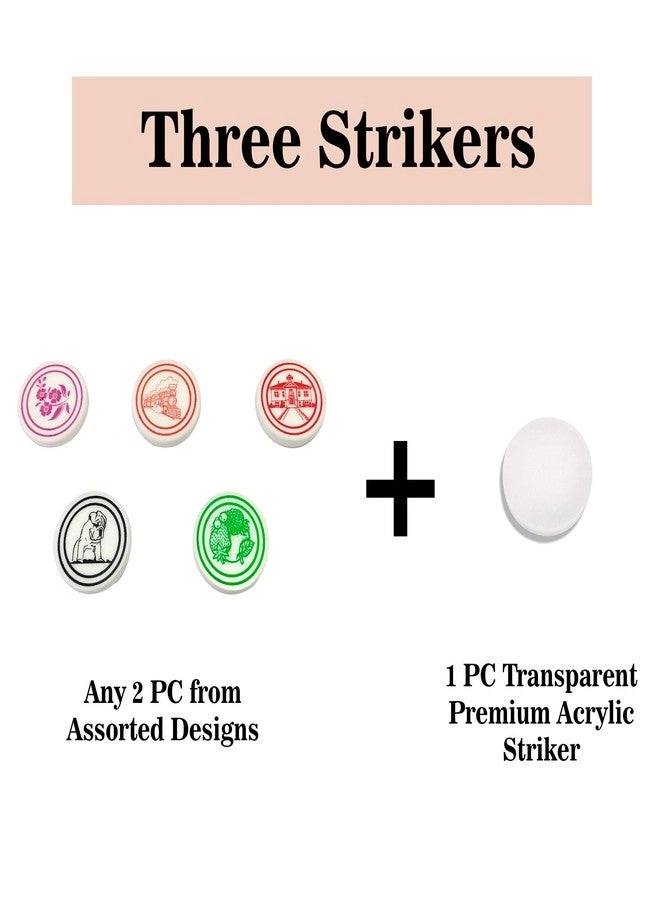 Carrom Coins - 24 Coins Sheesham Wood + Striker - 3 Striker