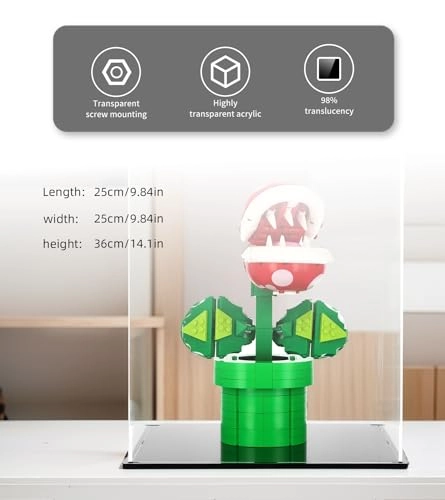 Acrylic Display Case for LEGO Super Mario Piranha Plant 71426