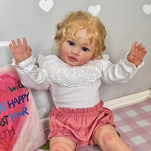 Reborn Baby Doll - 26 inch Weighted Blonde Curly Hair Ages 3+