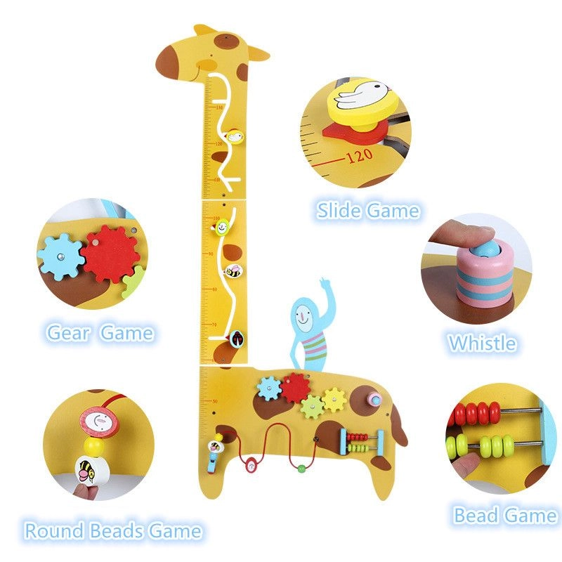 Wooden Activity Puzzle Wall Game Giraffe - Suitable for 12-3 years