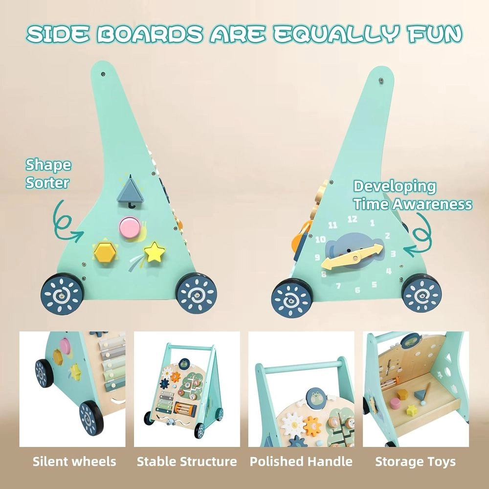 Enzo Wooden Baby Walker - 5-in-1 Activity Center