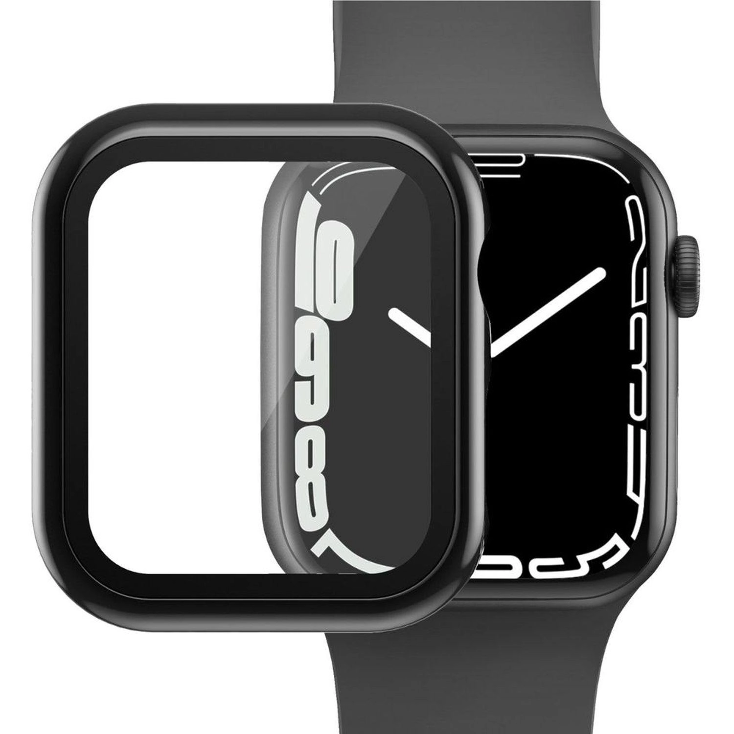 Tempered Glass PC Bumper Case for Apple Watch Series 7 41mm