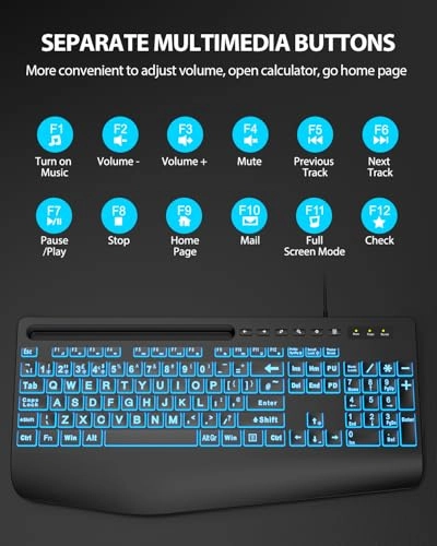 Large Print Backlit Keyboard - Standard Wired