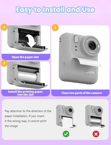 Kids Print Camera - Instant Printing 1080P Videos Red Bundle
