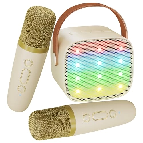 BONAOK Karaoke Machine - 2 Wireless Microphones 15W