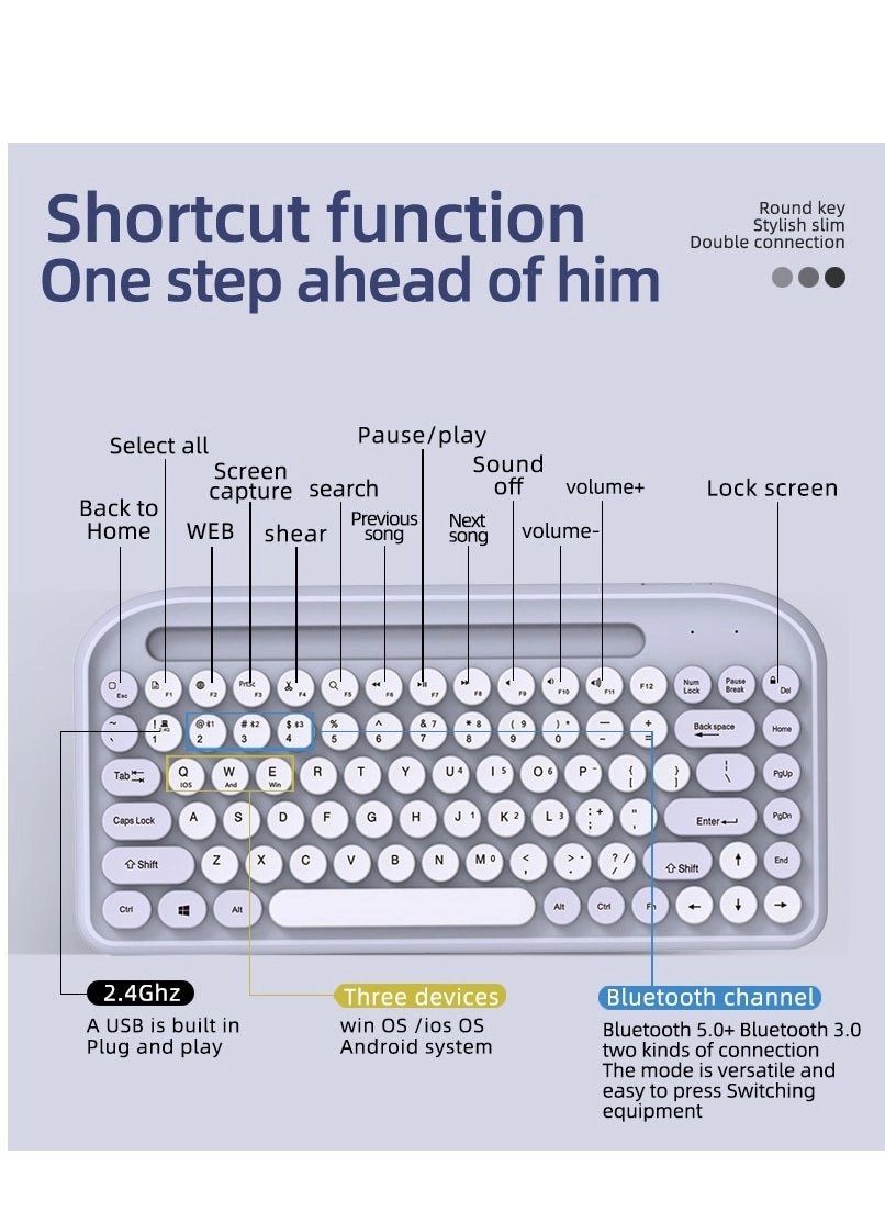 Cute Mini 84-key - Wireless
