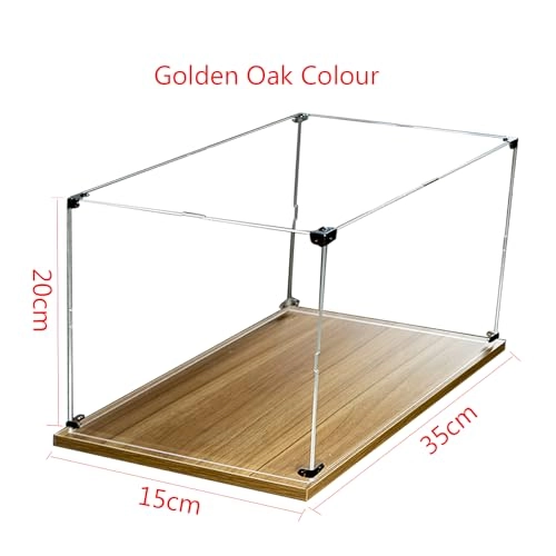 43192 Display Case - Clear Golden Oak Color Thickened Base 35 x 15 x 20 cm