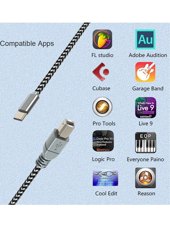 USB B to USB C Printer Cable USB C to USB B 1.5m