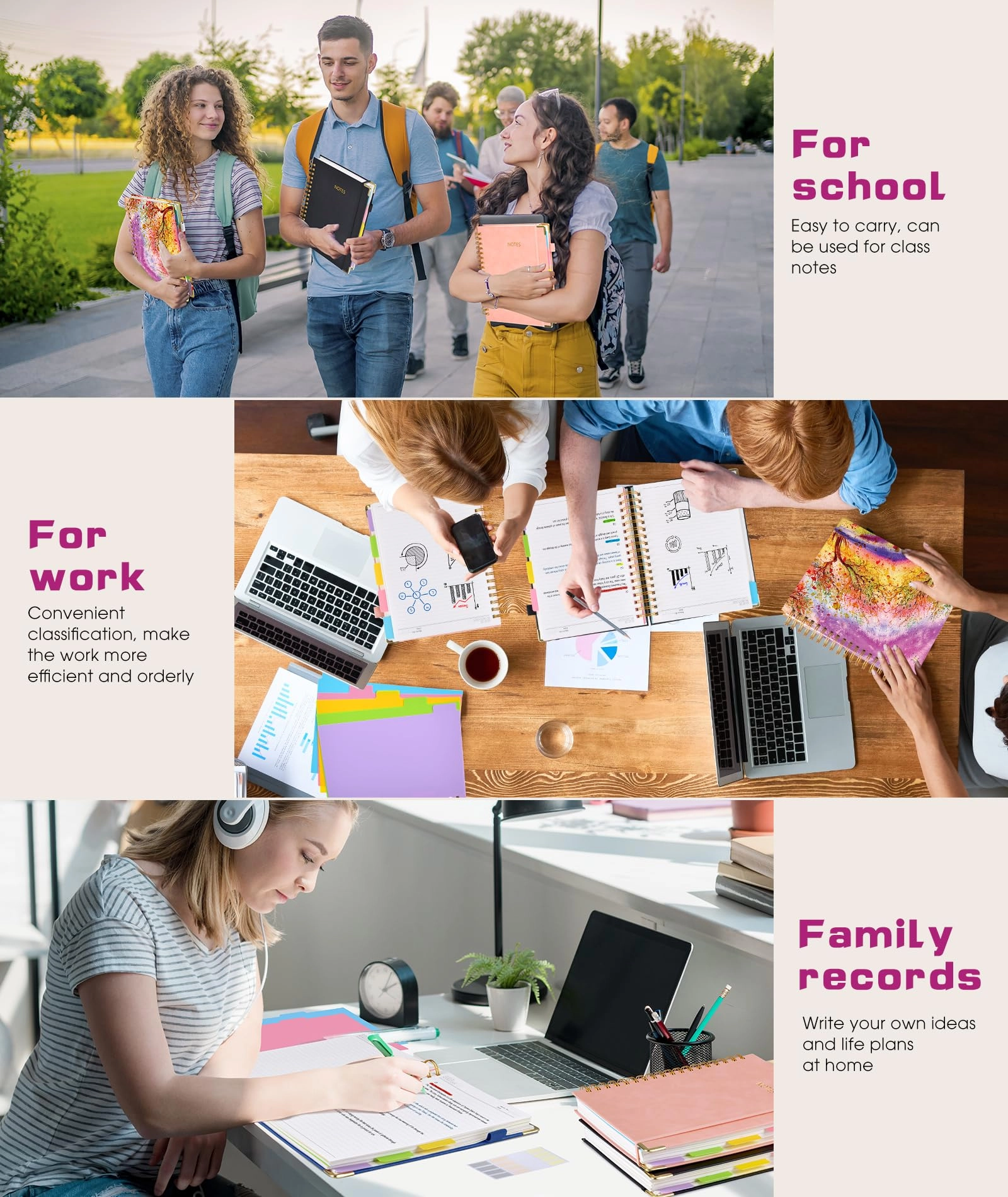 Spiral Notebook Large Hardcover - Lined 150 Sheets