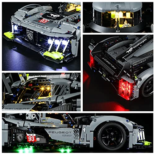 LED Light for LEGO 42156 Technic Peugeot 9 x 8 24H Le Mans Hybrid Hypercar Building Blocks Model - Plastic