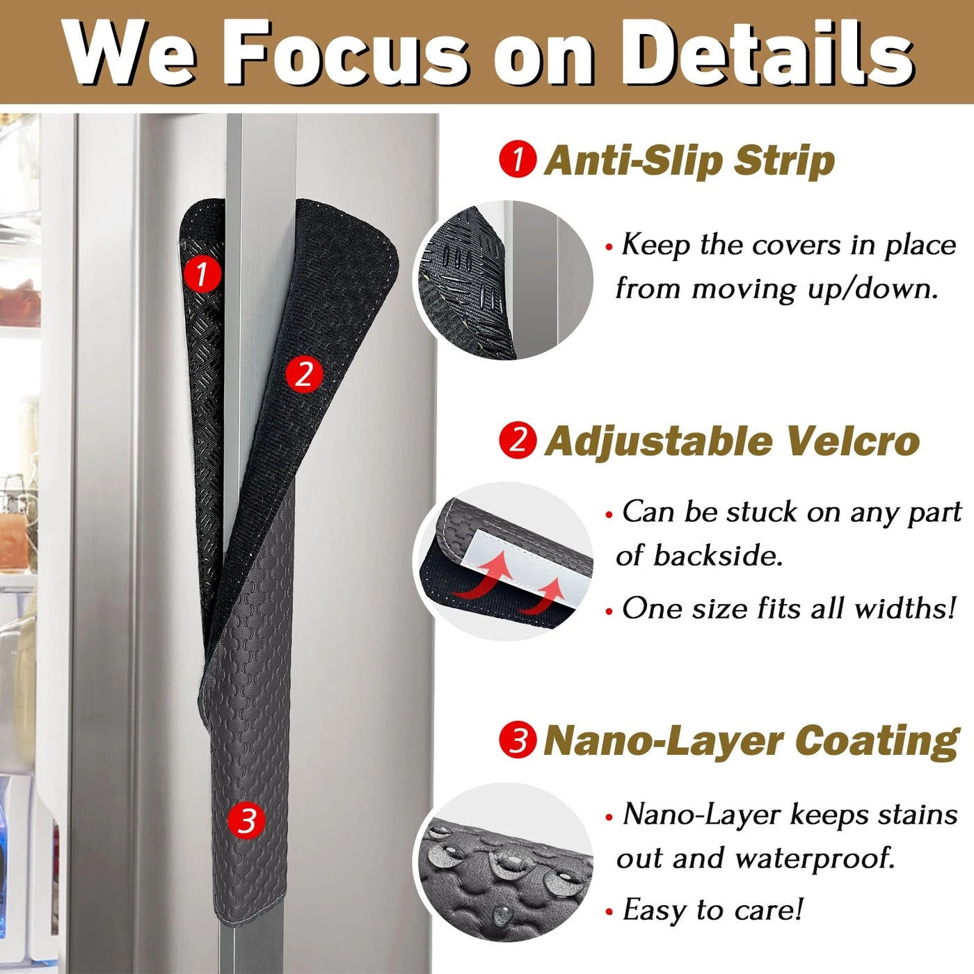 Refrigerator Door Handle Covers - Universal Compatibility