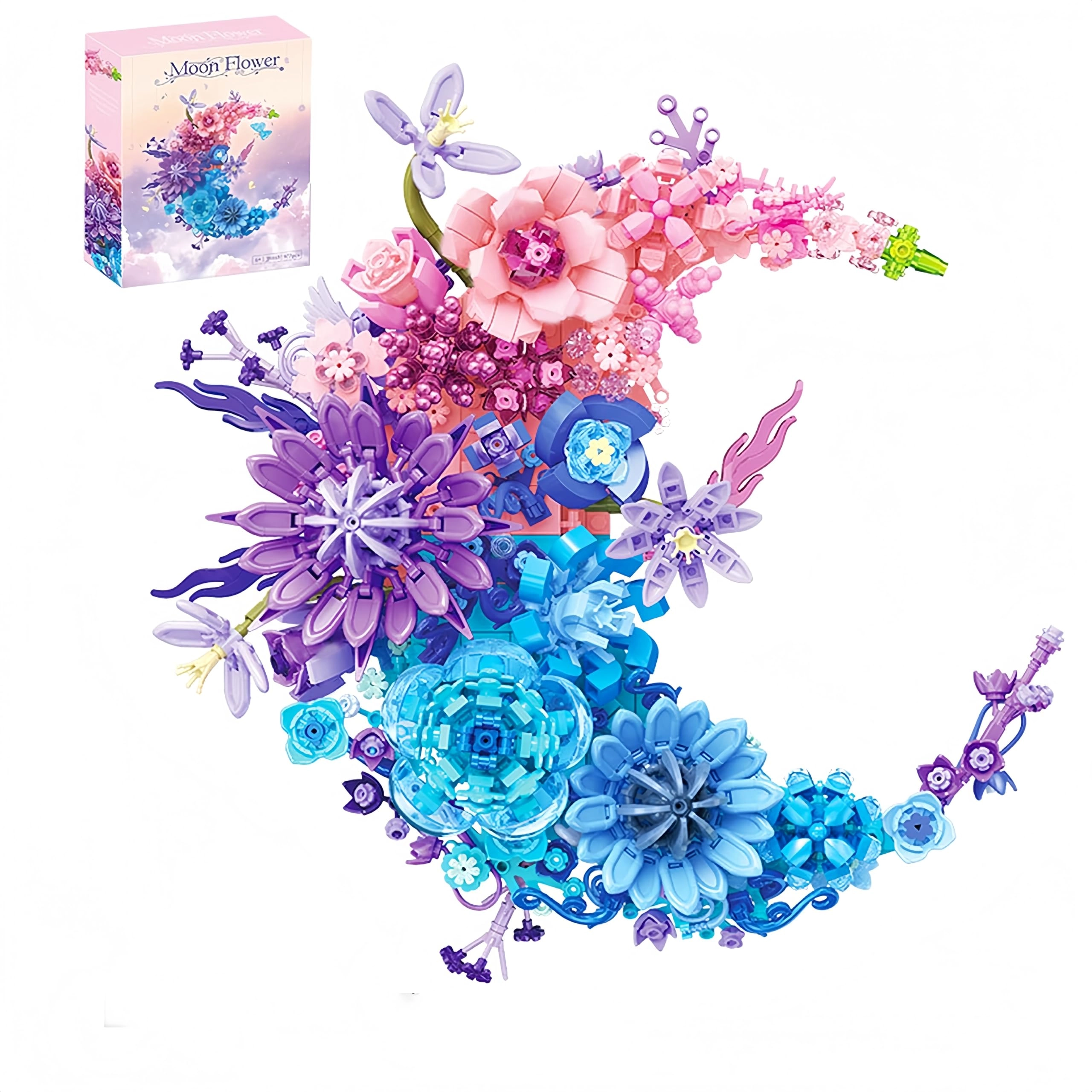 GUANGDONG JIEXING TOYS INDUSTRIAL CO.,LTD Moon Flower Brick Building Set - Botanical & Celestial 977pcs