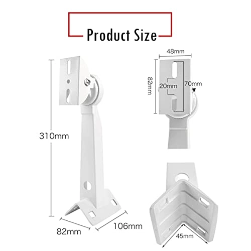 Corner Pole Mounting Bracket - 2 Loops White Adjustable 90 degrees