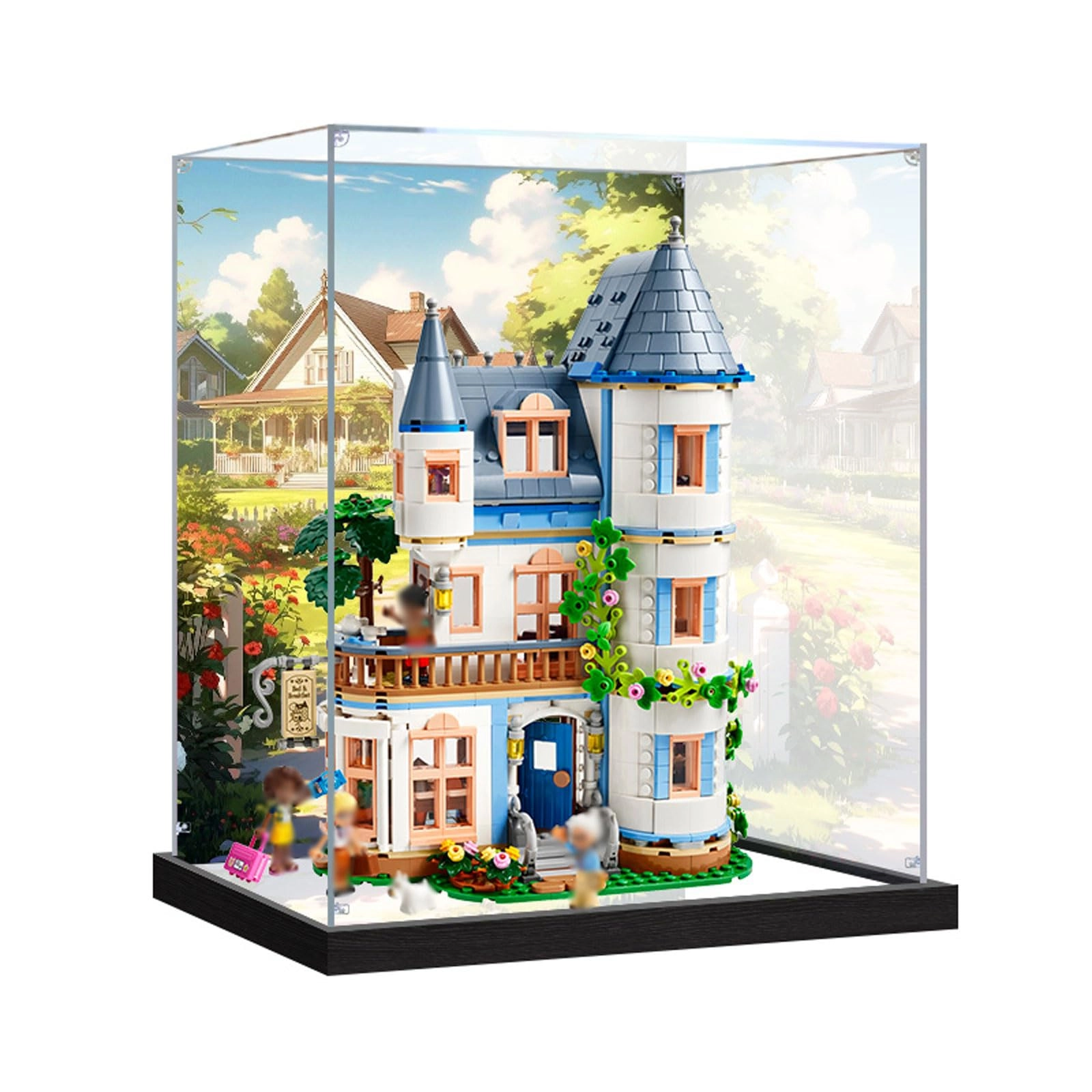 TIANQING Acrylic Display Case - 25*15*35 cm With Background+mirror