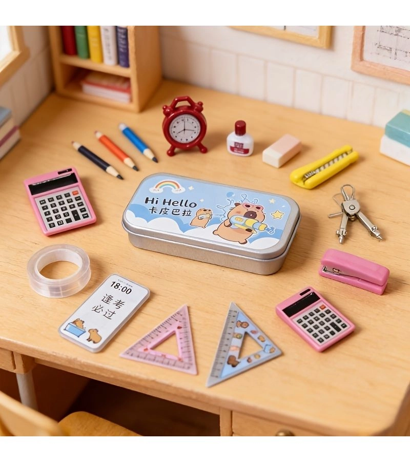 Generic Dollhouse Miniature Capybara Stationery - 17pcs Set
