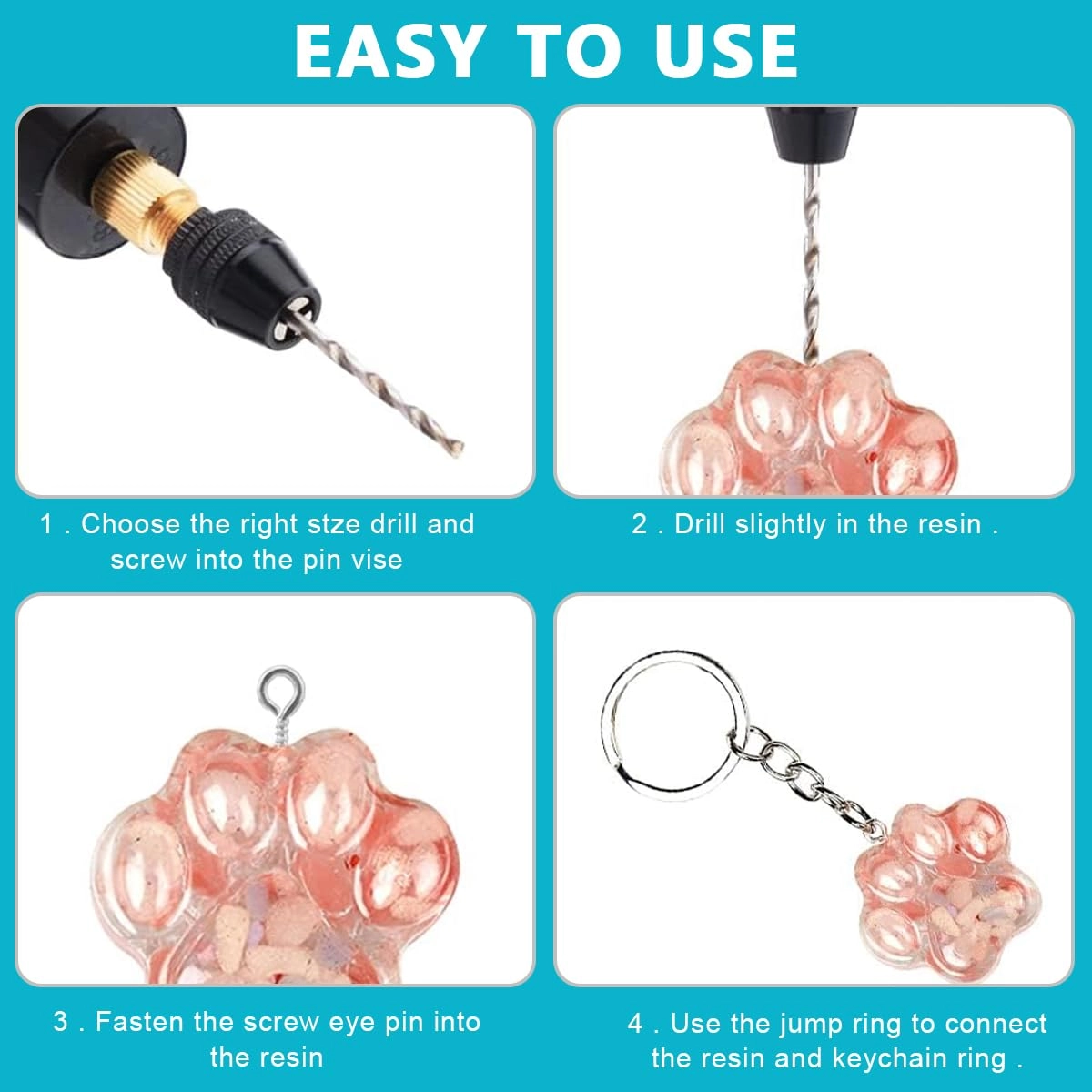 Electric Resin Drill Set - 10Pcs 0.8-3.0mm