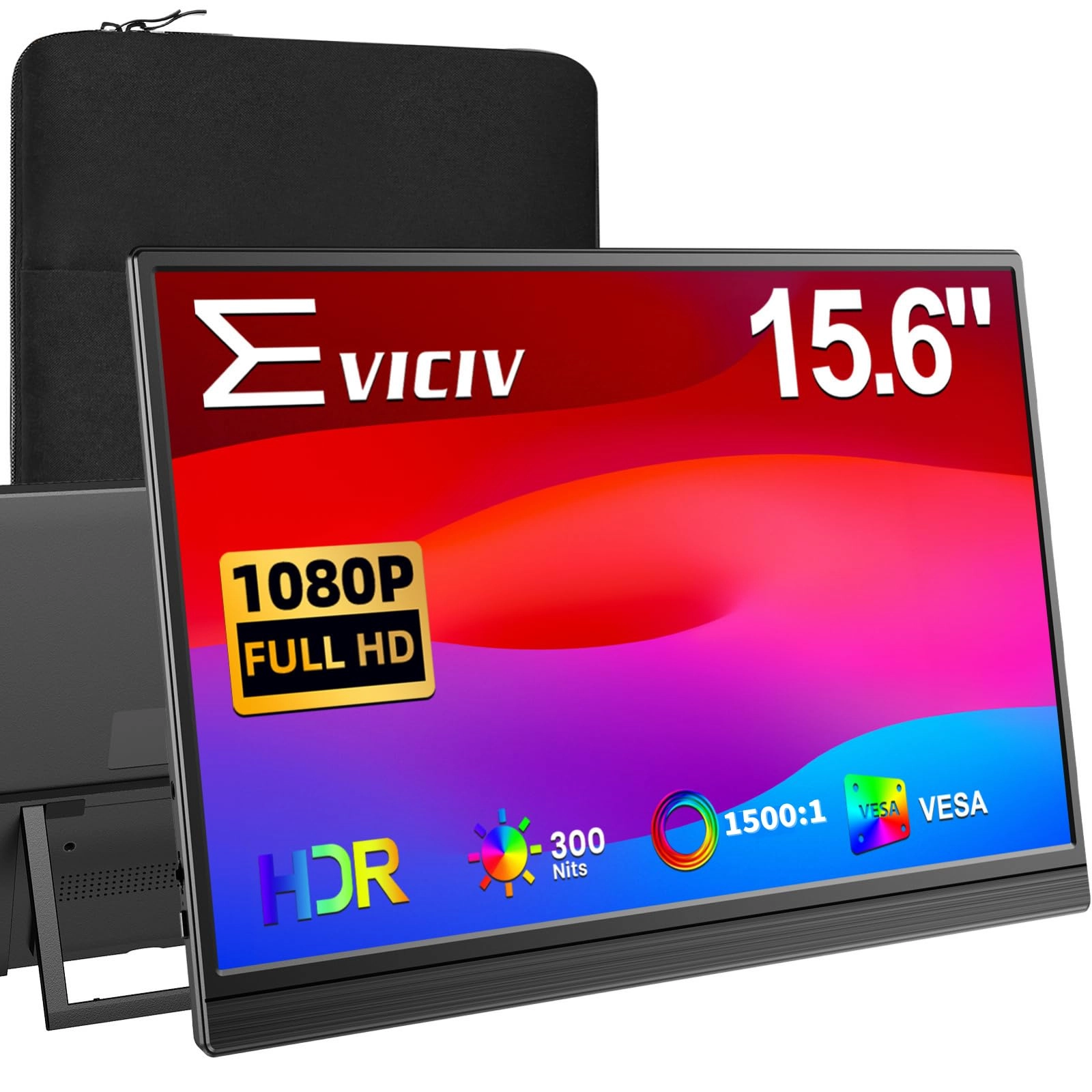 EVICIV Portable Monitor Touchscreen - FHD 1080P 15.6 Inches