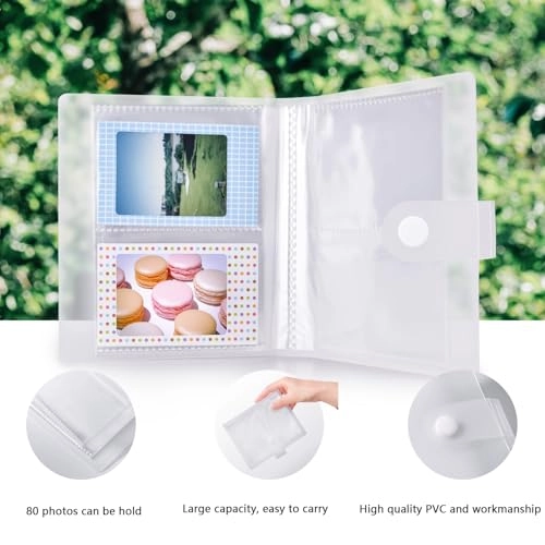 Clear Case - with Strap + Mini Photo Album - 80 Photos + Selfie Mirror + DIY Stickers - x2 + Color Filter - x4