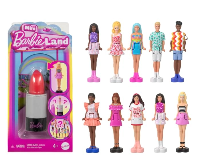 Mini BarbieLand Fashionistas - 1.5-inch Lipstick Tube Pack of 4
