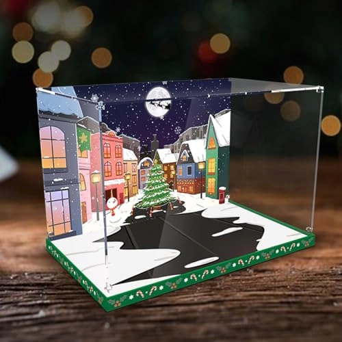Figures Display Box for LEGO Christmaas Decorated Main Strreet 10308 - Acrylic