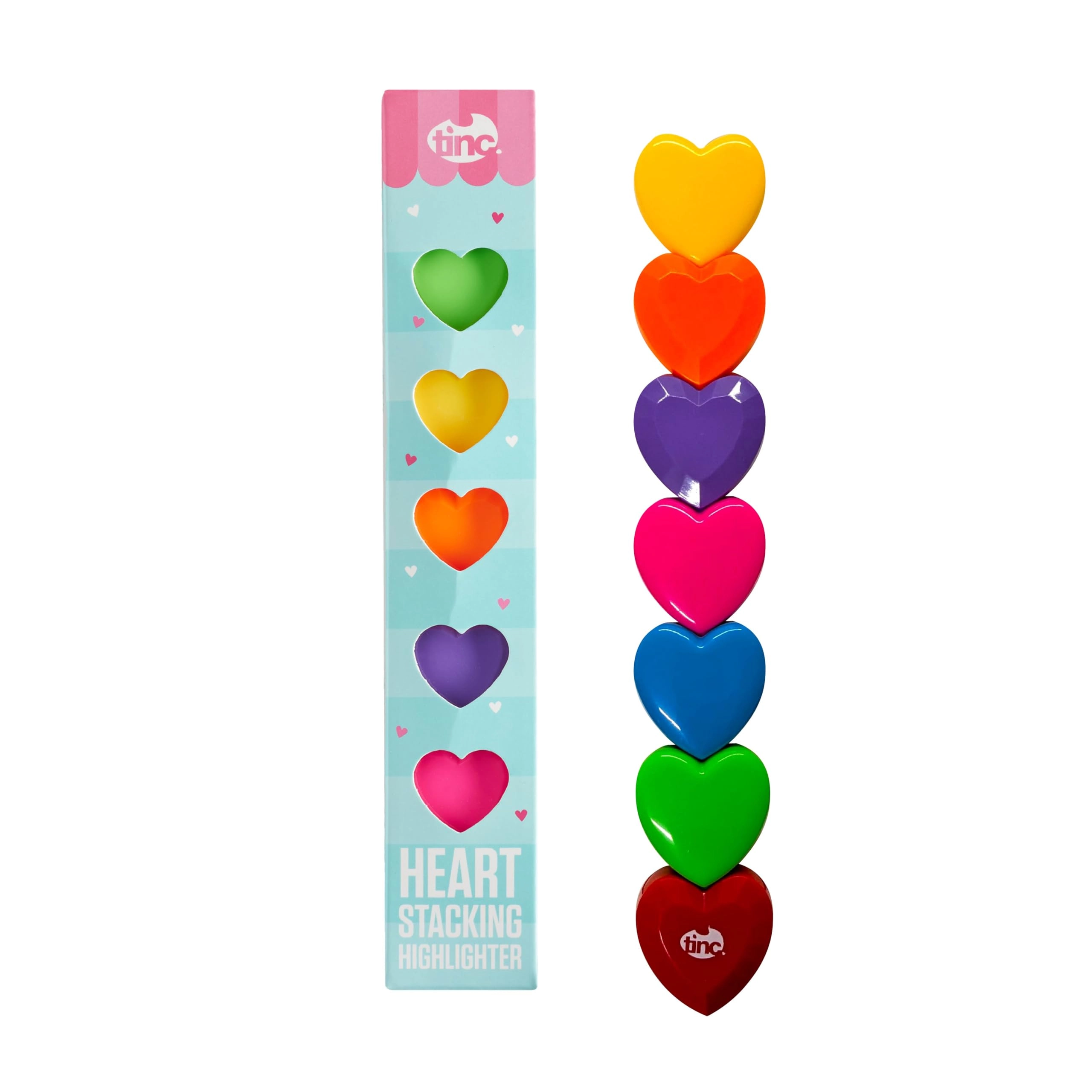 TINC Heart Shaped Stacking Highlighters - Multicolour Chisel