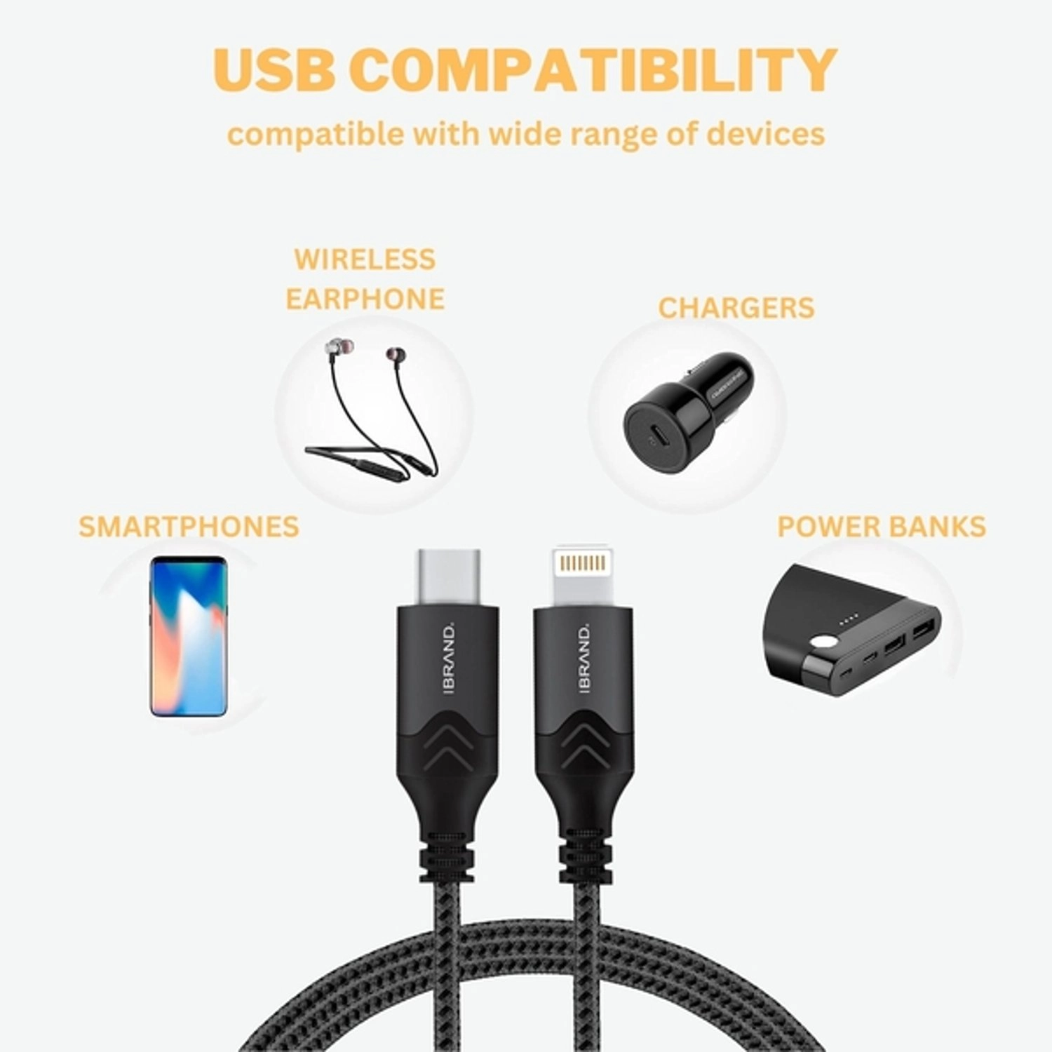 Ligtning Cable USB to USB-C 1.3m