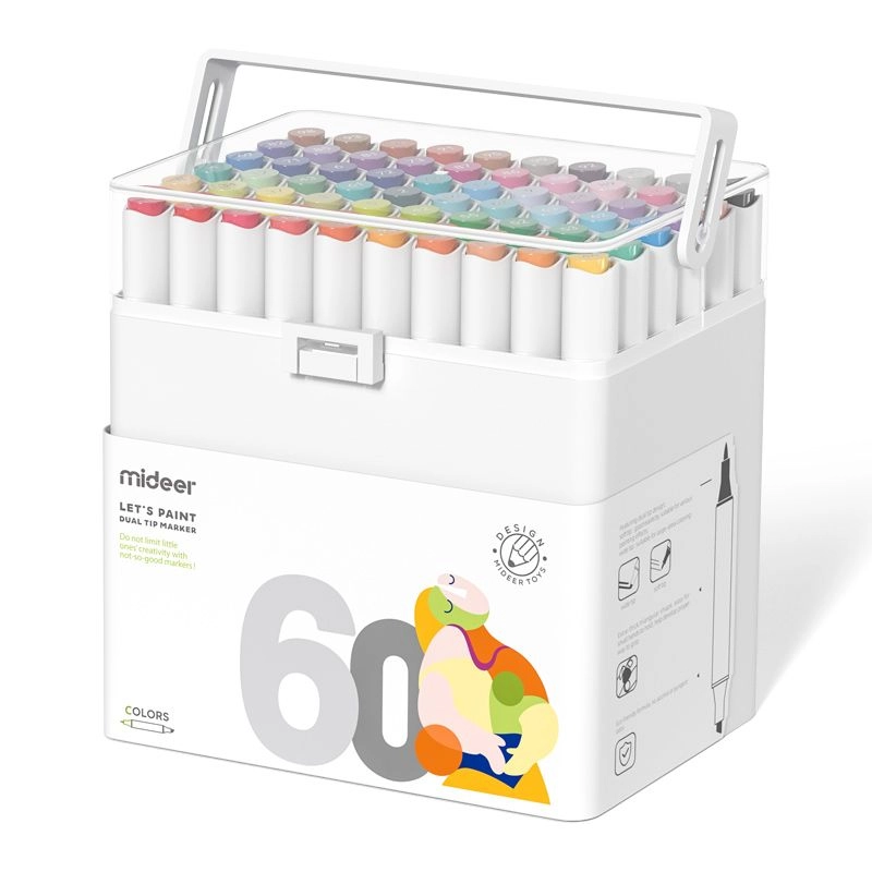 MIDEER Dual Tip Markers - Multi Colour Brush & Chisel Tip