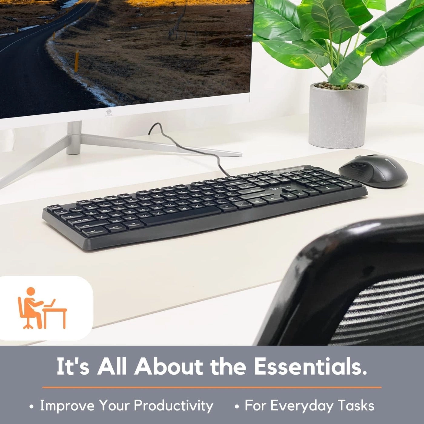 Backlit Large Print Keyboard - Full Size USB|USB-A