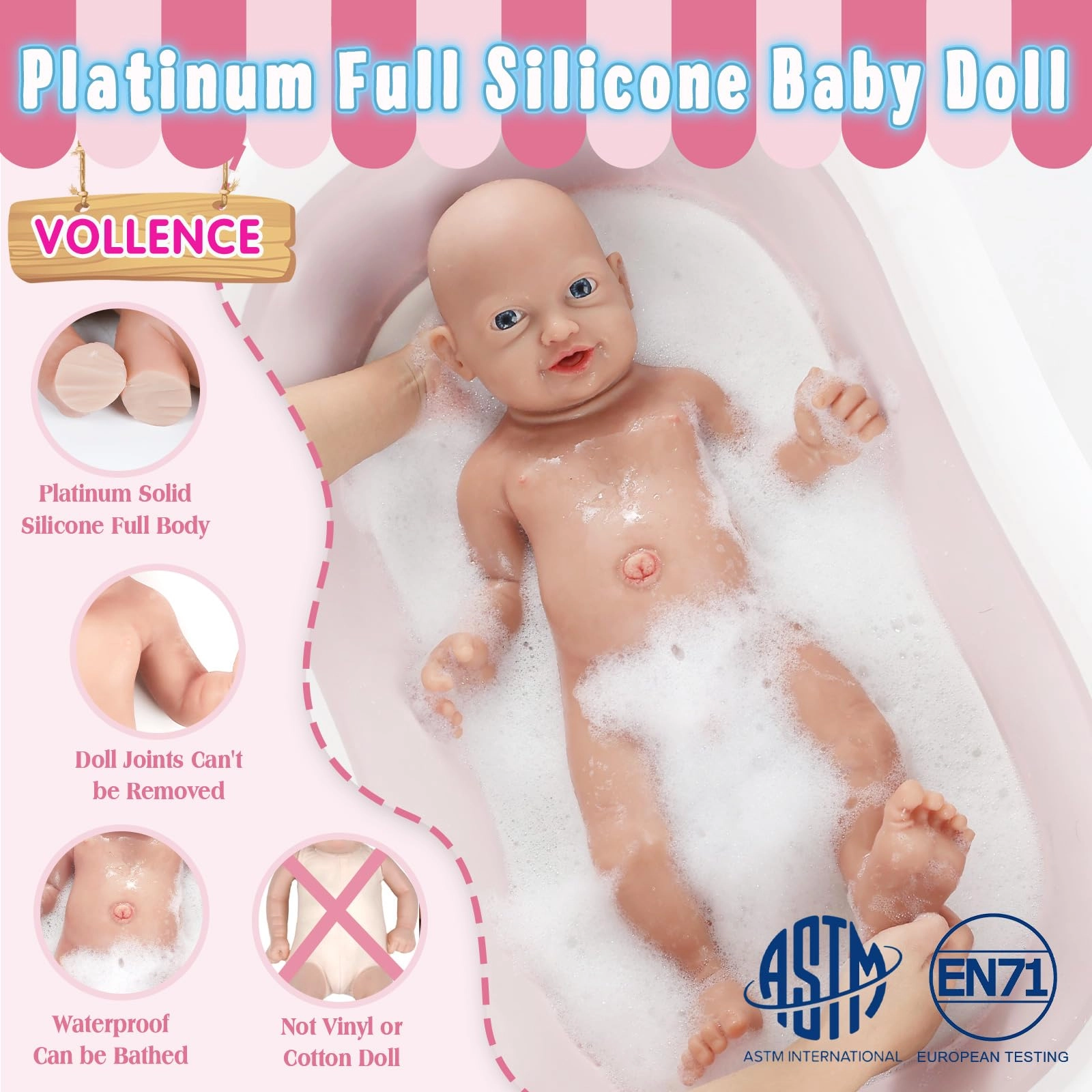 Reborn Baby Doll - 12 inch Silicone