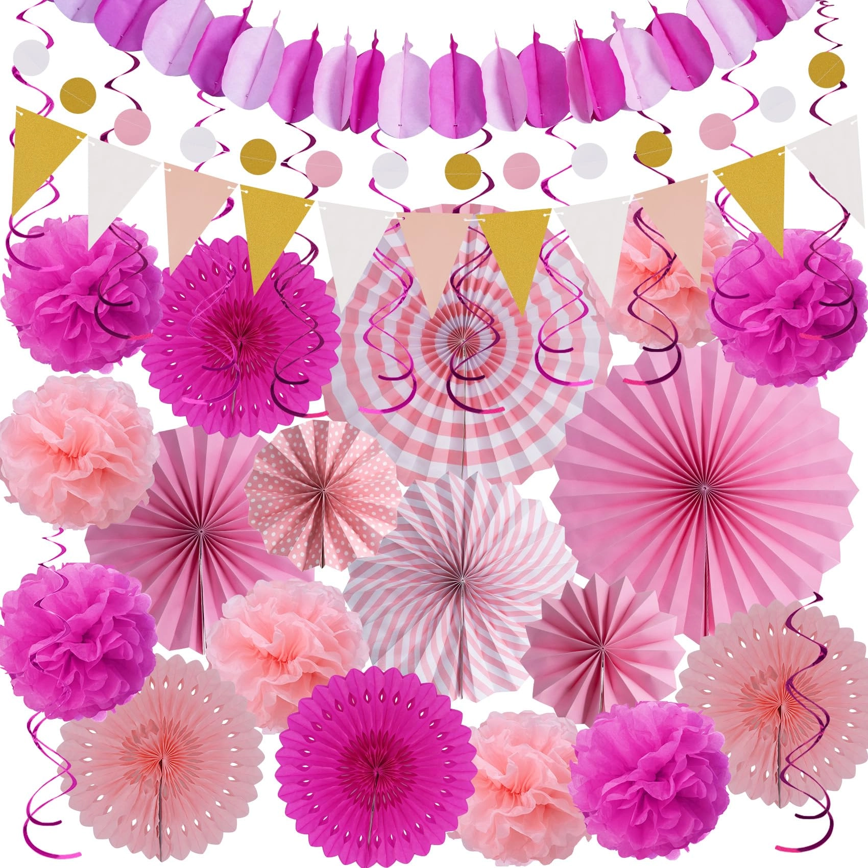 Huryfox Fiesta Party Decorations - 33pcs