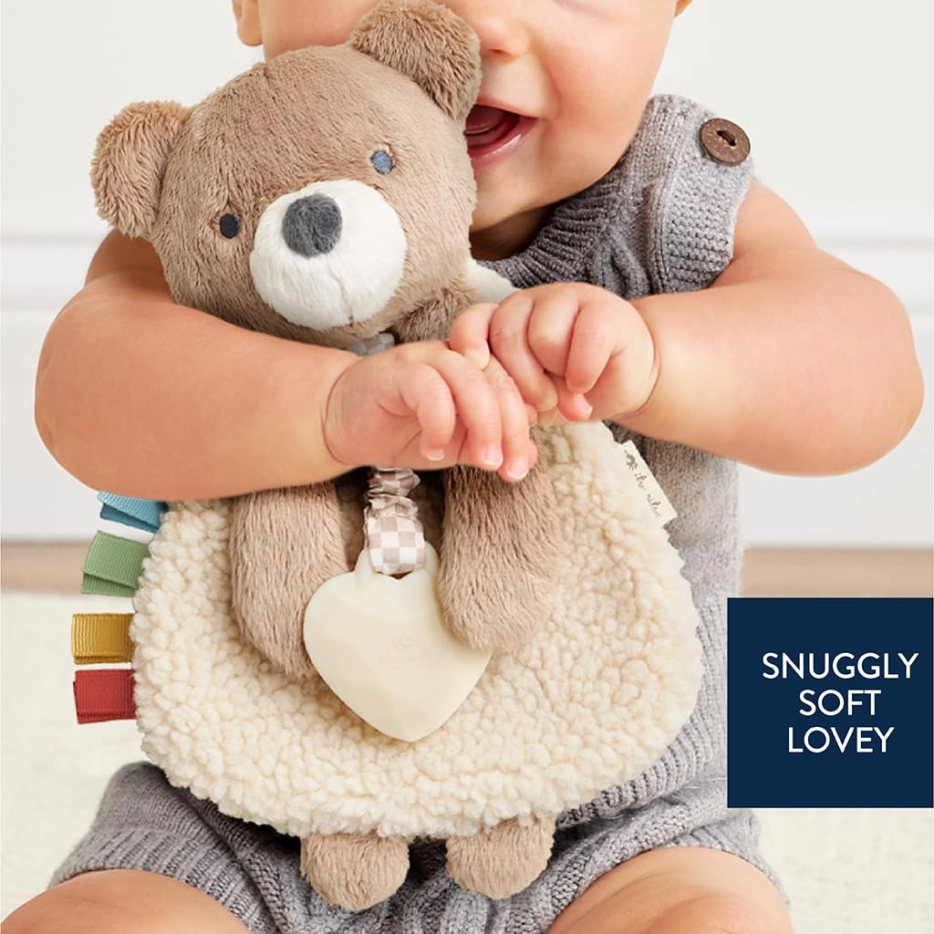 Lovey Infant Teether Toy - Sherpa fabric silicone teether