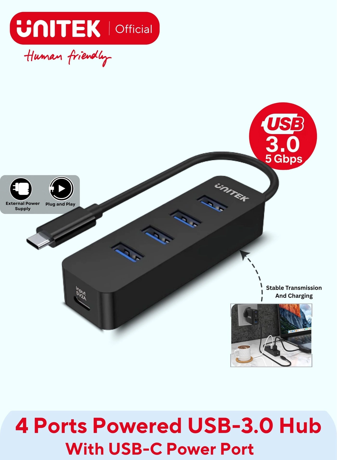 UNITEK H1117B - USB3.0 4 ports