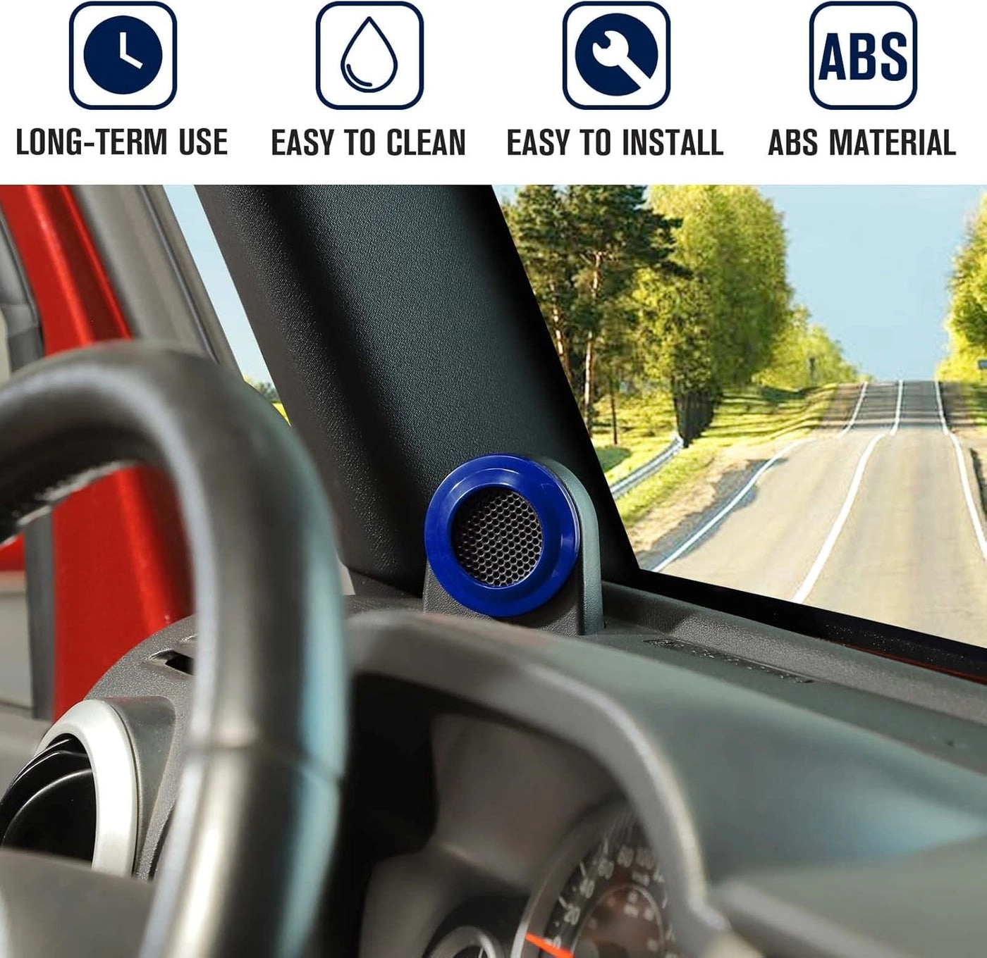 A Pillar & Roof Top Speaker Overlay Cover Trim - Jeep Wrangler JK & Unlimited 2007-2014