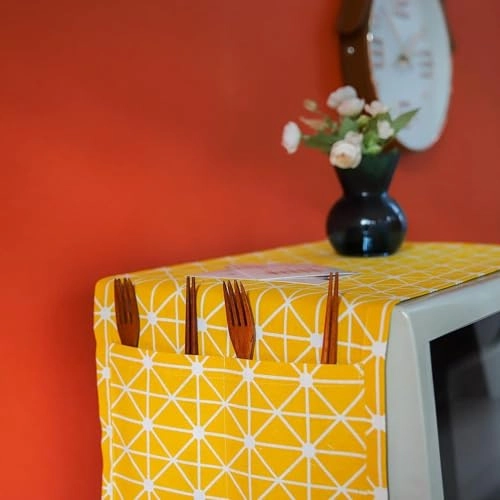 Universal Dustproof Cover - 30 * 90cm Yellow Side Storage Pockets