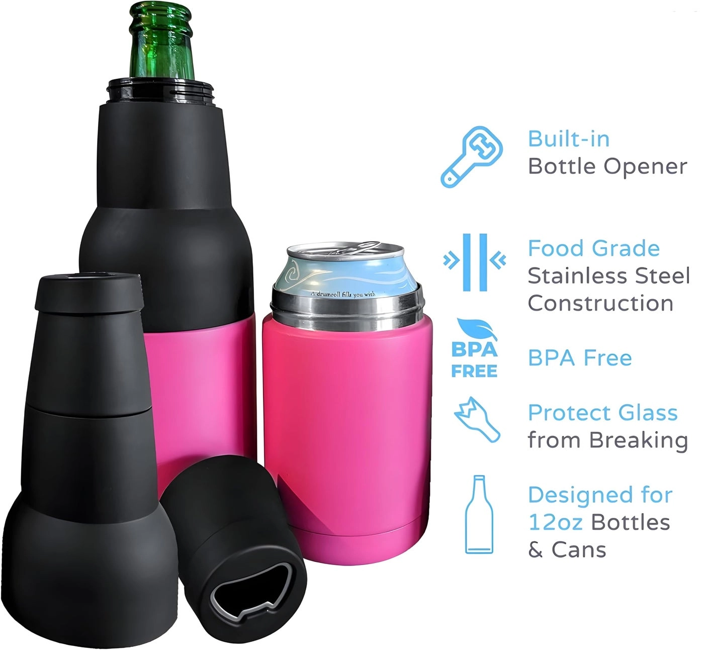 3-in-1 Can & Beer Bottle Cooler - 330ml 500ml